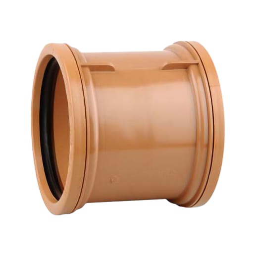 OsmaDrain Double Socket Pipe Coupler 110mm Brown