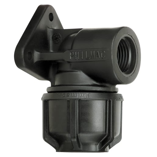 Philmac Wall Plate Elbow 20mm Black