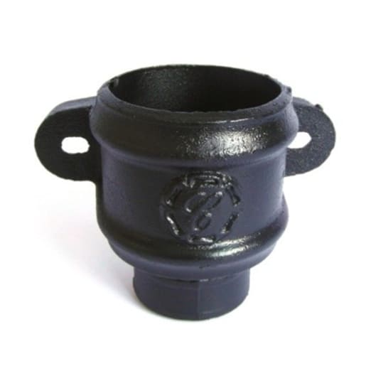 PAM Classical Rainwater Downpipe Loose Socket With Ears 65mm Dia Black