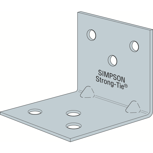 Simpson Strong-Tie Light Reinforced Angle Bracket 40 x 40 x 2mm Chrome