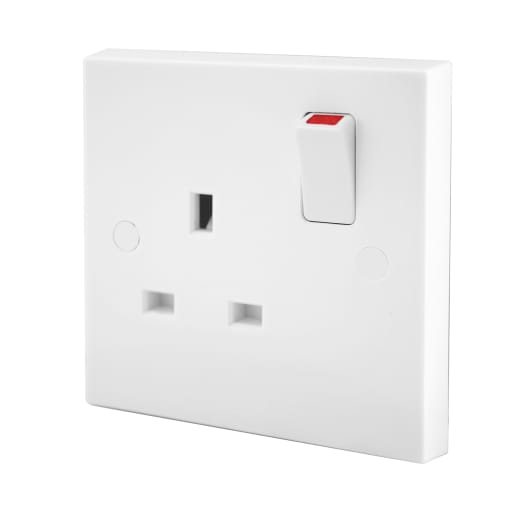 BG Electrical 1 Gang 13A Switch Socket Switched Double Pole White