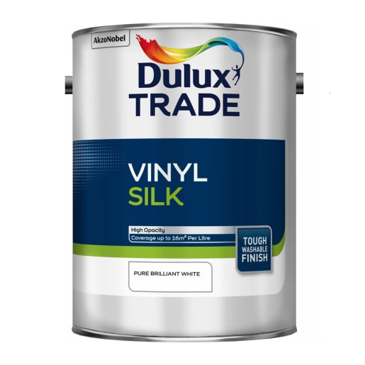 Dulux Trade Vinyl Silk Paint 5L Pure Brilliant White