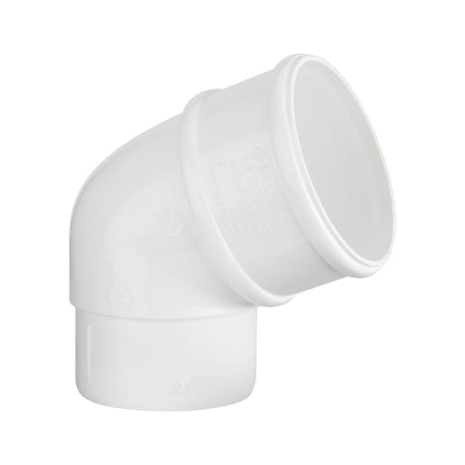 Polypipe 112.5° Bend Round Downpipe 68mm Offset White