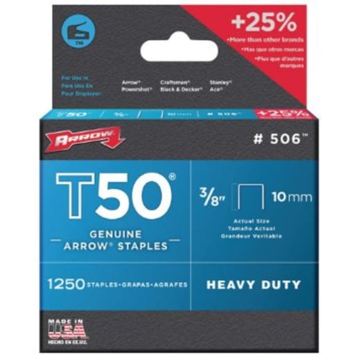 Arrow T50 Staples 10mm H Pack of 1250