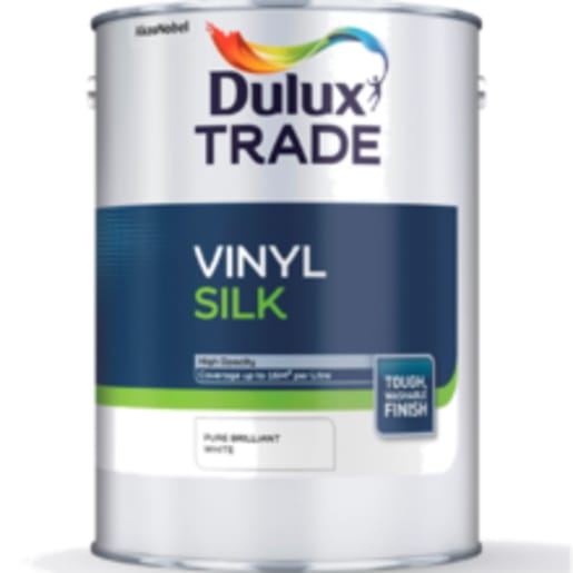 Dulux Trade Vinyl Silk Emulsion Paint 2.50 Litres Pure Brilliant White