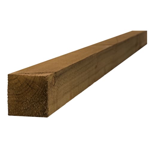 Treated Incised 8ft Fence Post<br>Brown  100 x 100 x 2400mm