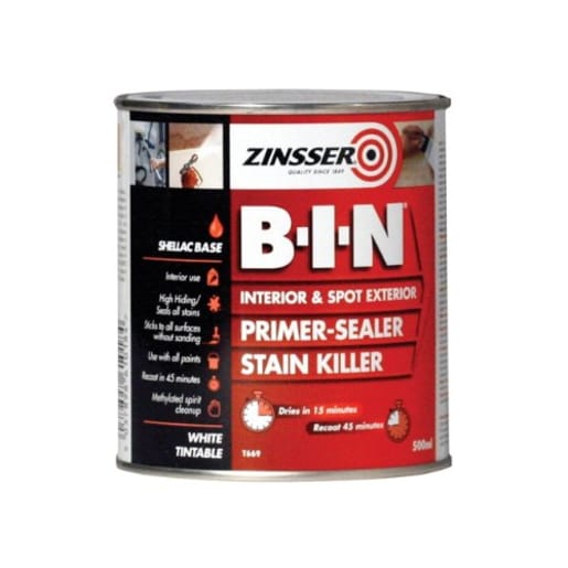 Zinsser B-I-N Primer - Sealer - Stain Killer 2.5L White