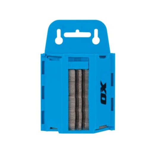 Ox Pro Heavy Duty Knife Blades & Blue Dispenser Pack of 100