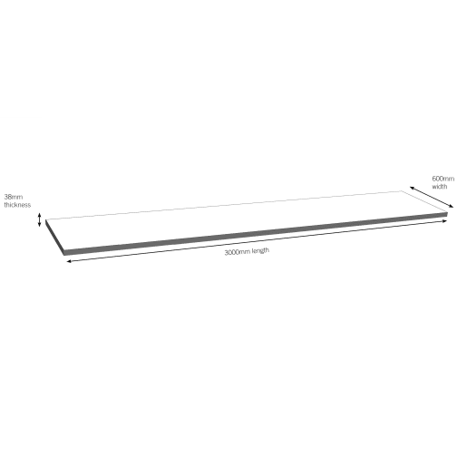 Jewson Square Edged Laminate Worktop 3m x 600 x 38mm Woodstone Grey  