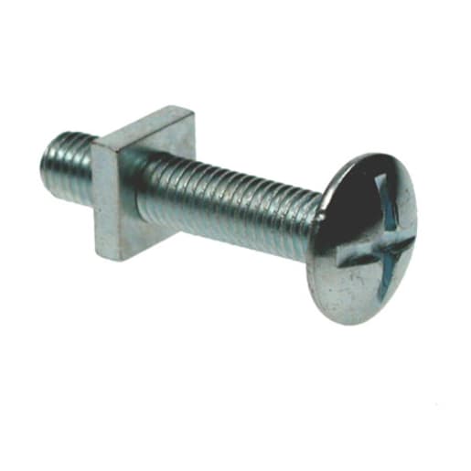 Roofing Bolt & Nut M6 x 30mm Dia Zinc Plated