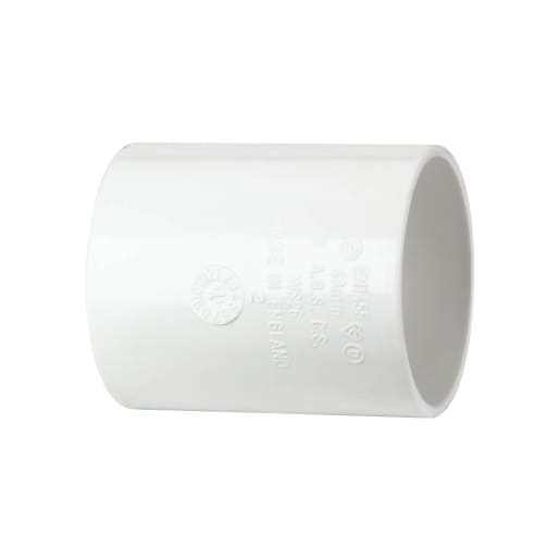 Polypipe Solvent Weld Waste 40mm Straight Coupling White
