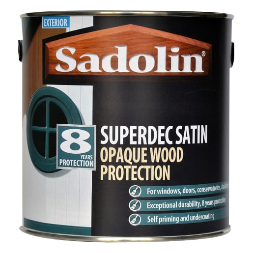Sadolin Superdec Satin Opaque Wood Protection 2.5L White