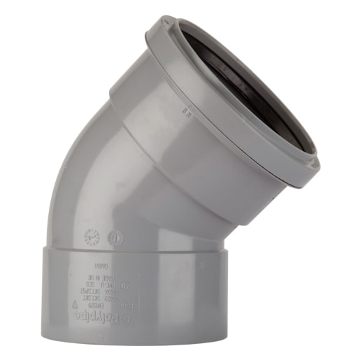 Polypipe Soil 92.5° Double Socket Bend 110mm Grey