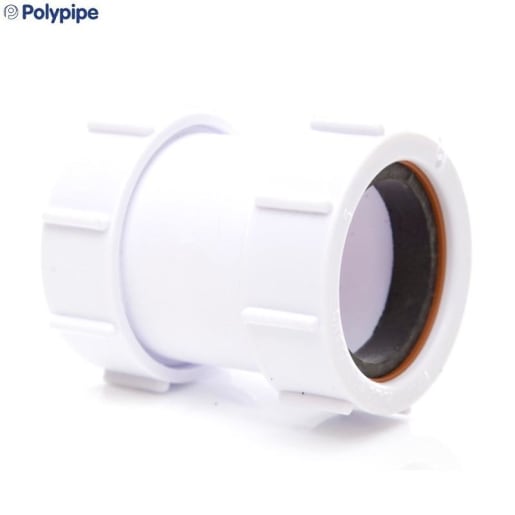 Polypipe Compression Waste Straight Connector 40mm White