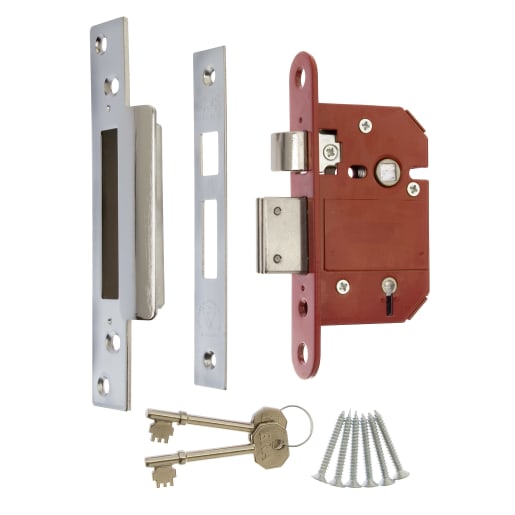 ERA British Standard Fortress 5 Lever Mortice Sashlock 76mm in Chrome Finish.