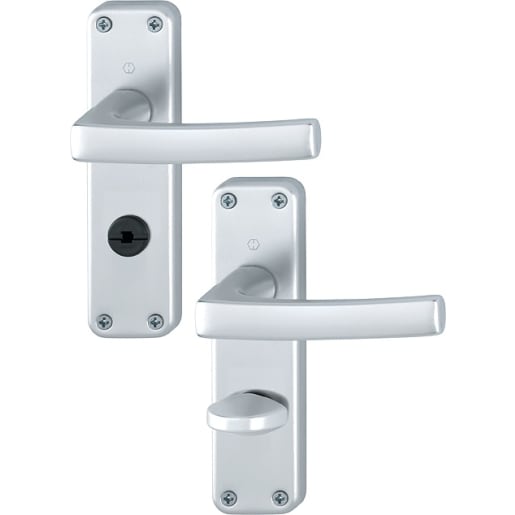 Hoppe Lever Handle Bathroom Set Satin Anodised Aluminium