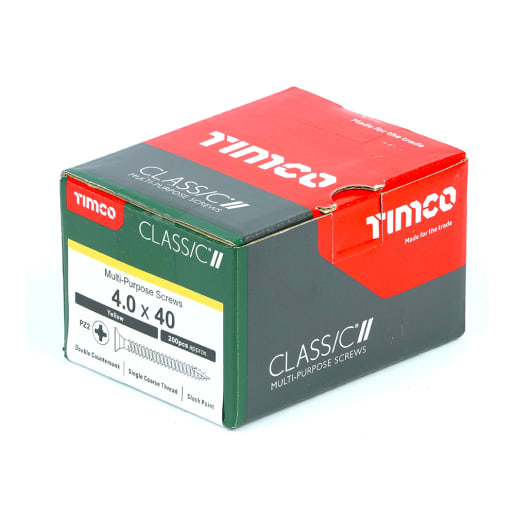 TIMCO Classic Pozi Countersunk Wood Screw 4 x 40mm Box of 200
