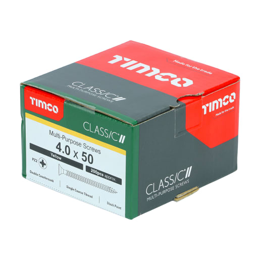 TIMco Classic Pozi Countersunk Wood Screw 4 x 50mm Box of 200