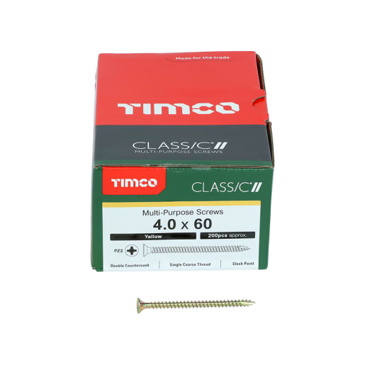 TIMco Classic Pozi Countersunk Wood Screw 4 x 60mm Box of 200