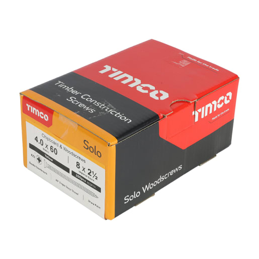 TIMco Solo XR Countersunk Head Screw 60 x 4mm (L x Diameter) Box of 200