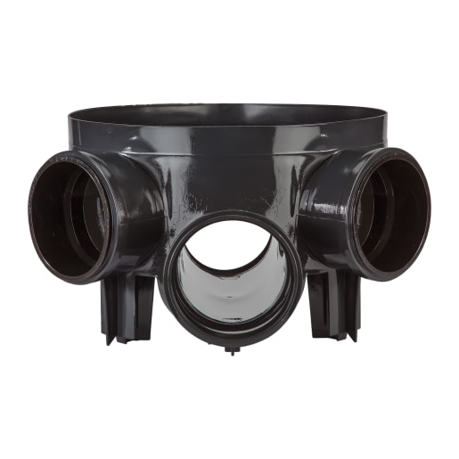 Polypipe Drain Shallow Access Chamber Base 320mm Black