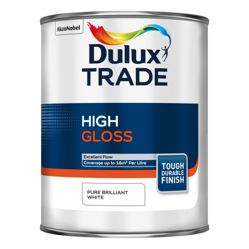 Dulux Trade High Gloss Paint 1.0L Pure Brilliant White