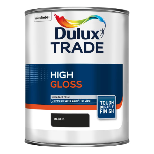 Dulux Trade High Gloss Paint 1L Black