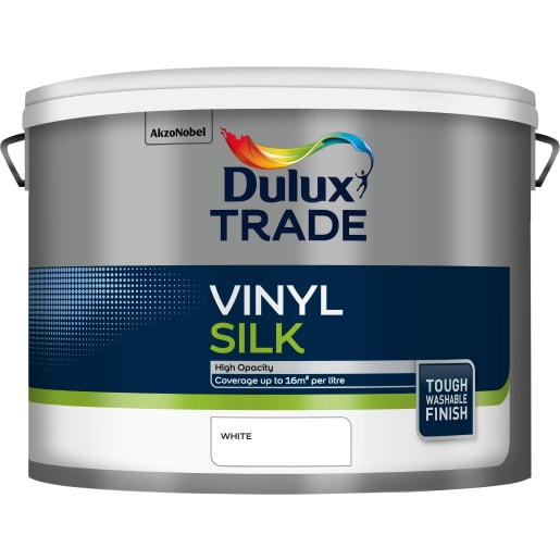 Dulux Trade Vinyl Silk 10 Litres White