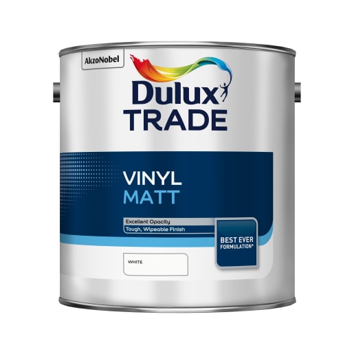 Dulux Trade Vinyl Matt Paint 2.5L White