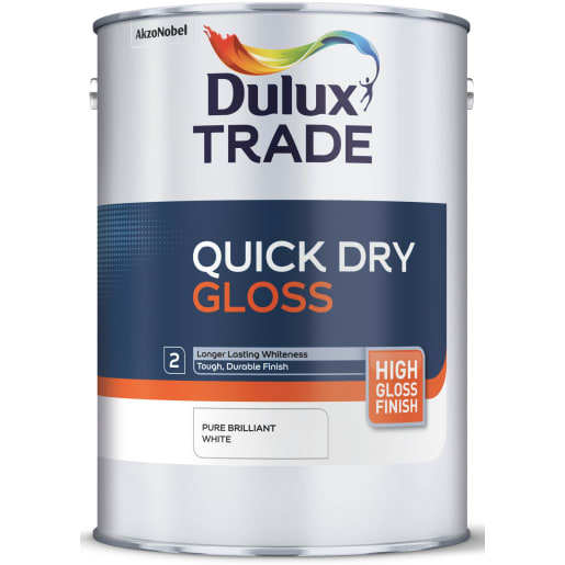 Dulux Trade Quick Dry Gloss 5 Litres Pure Brilliant White