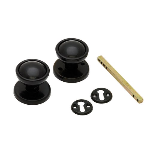 Carlisle Brass Rim Mortice Handle Furniture Plastic Black