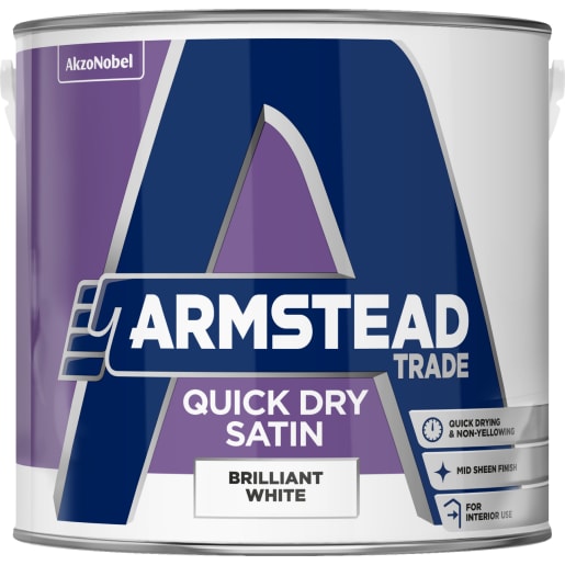 Armstead Trade Quick Dry Satin 2.5 Litre Brilliant White