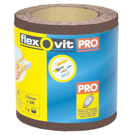 Flexovit Sanding Rolls P80G 115mm x 10m Dark Brown