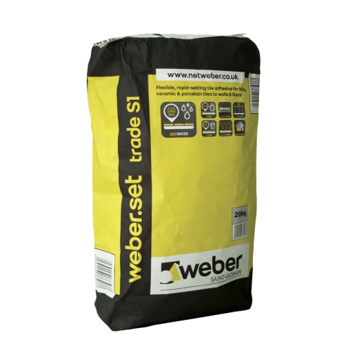 Weber S1 Flexible Rapid Set Tile Adhesive 20kg Grey