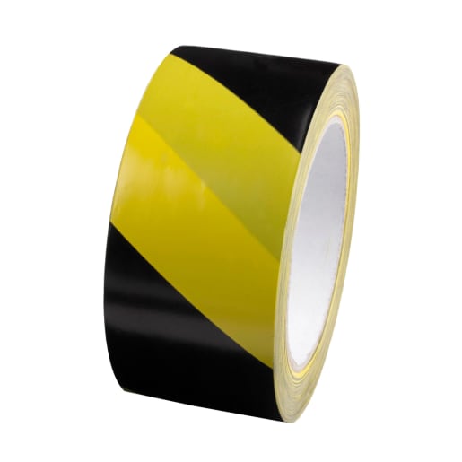 BLACK/YELLOW S/A HAZARD/FLOOR TAPE 33M x 50MM