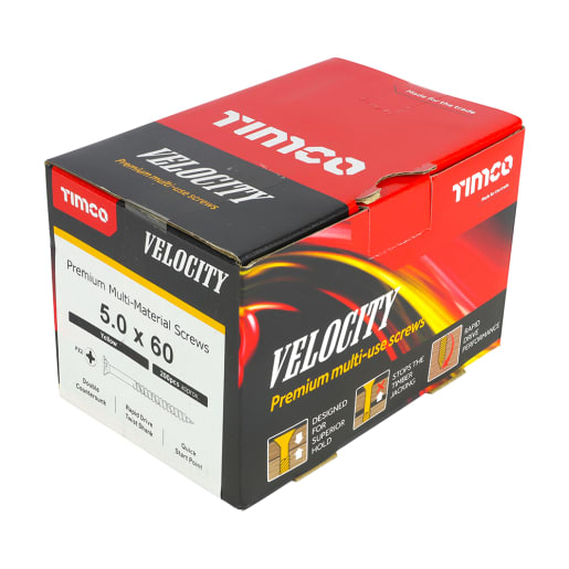 TIMco Velocity Premium Wood Screw 60 x 5mm (L x Diameter) Box of 200