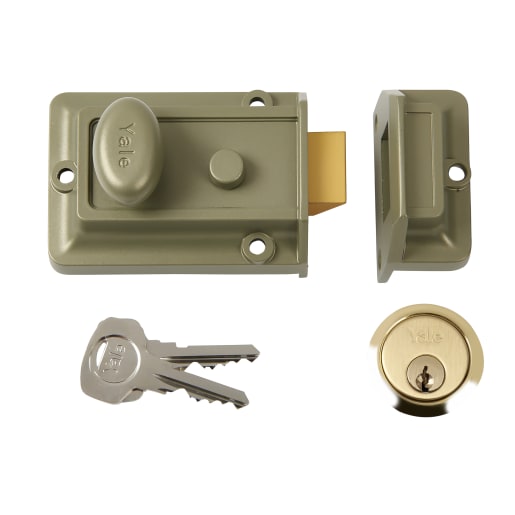 Yale Traditional Night Latch Back Set Electro Nickle Brass 60mm