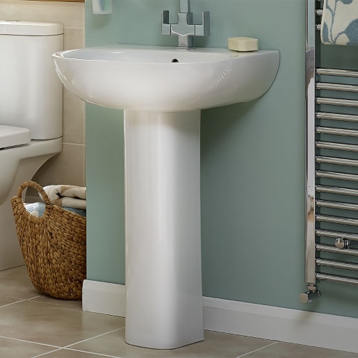Essential Lily Full Pedestal Basin 640mm H White