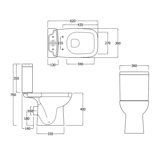 Essential Violet Closed Coupled Pan and Cistern White