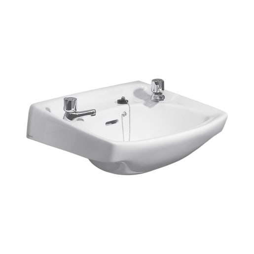 Twyford Classic Full Pedestal Wash Basin 2 Tap 790 x 560mm (H x W)