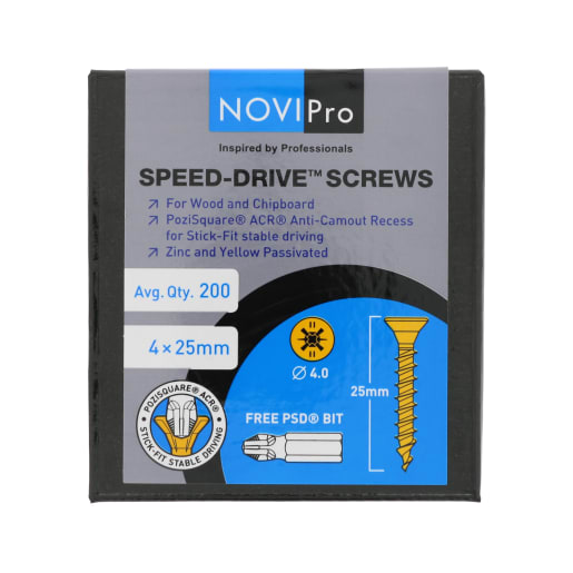NOVIPro Speed-Drive Screws 4.0 x 25mm Pack of 200