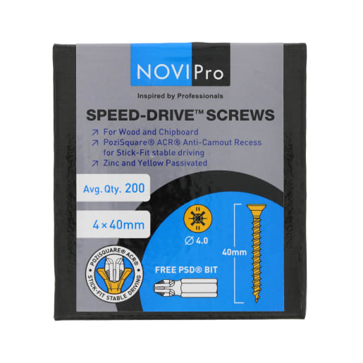 NOVIPro Speed-Drive Screws 4 x 40mm Pack of 200