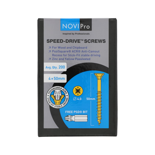 NOVIPro Speed-Drive Screws 4.0 x 50mm Pack of 200