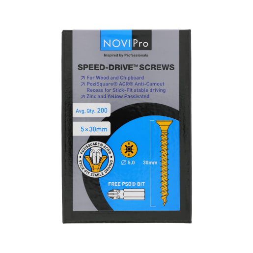 NOVIPro Speed-Drive Screws 5.0 x 30mm Pack of 200