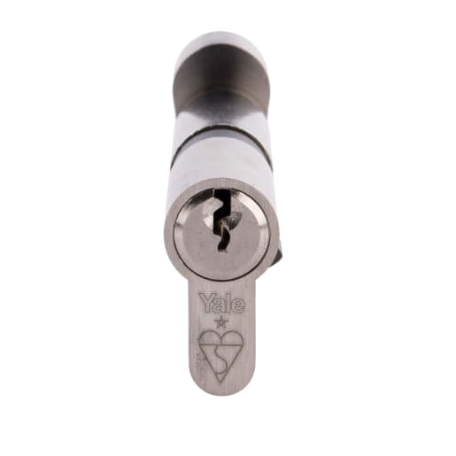 Yale Thumbturn Euro Cylinder Lock 70mm L Nickel Plated