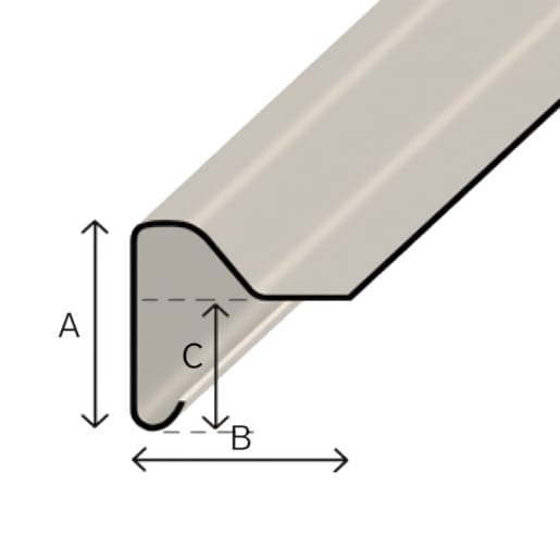 TuffStuff B230 Upstand Trim 3m x 125mm x 110mm Grey