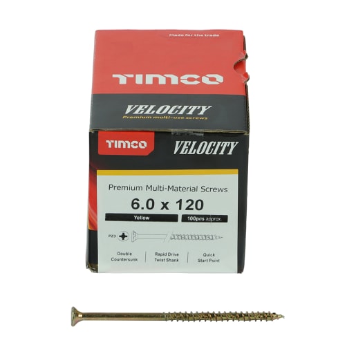 TIMCO Velocity Double Countersunk Screws 120 x 6mm 100 Pieces