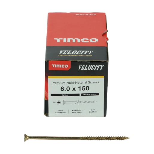 TIMCO Velocity Premium Multi-Use Screw 150 x 6mm (L x Diameter) Box of 100