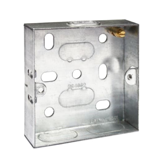 BG Electrical Steel Knockout Box 1 Gang 25mm Silver