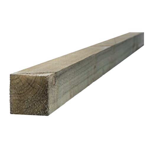 BSW Incised 10ft Fence Post<br>Green 75 x 75 x 3000mm